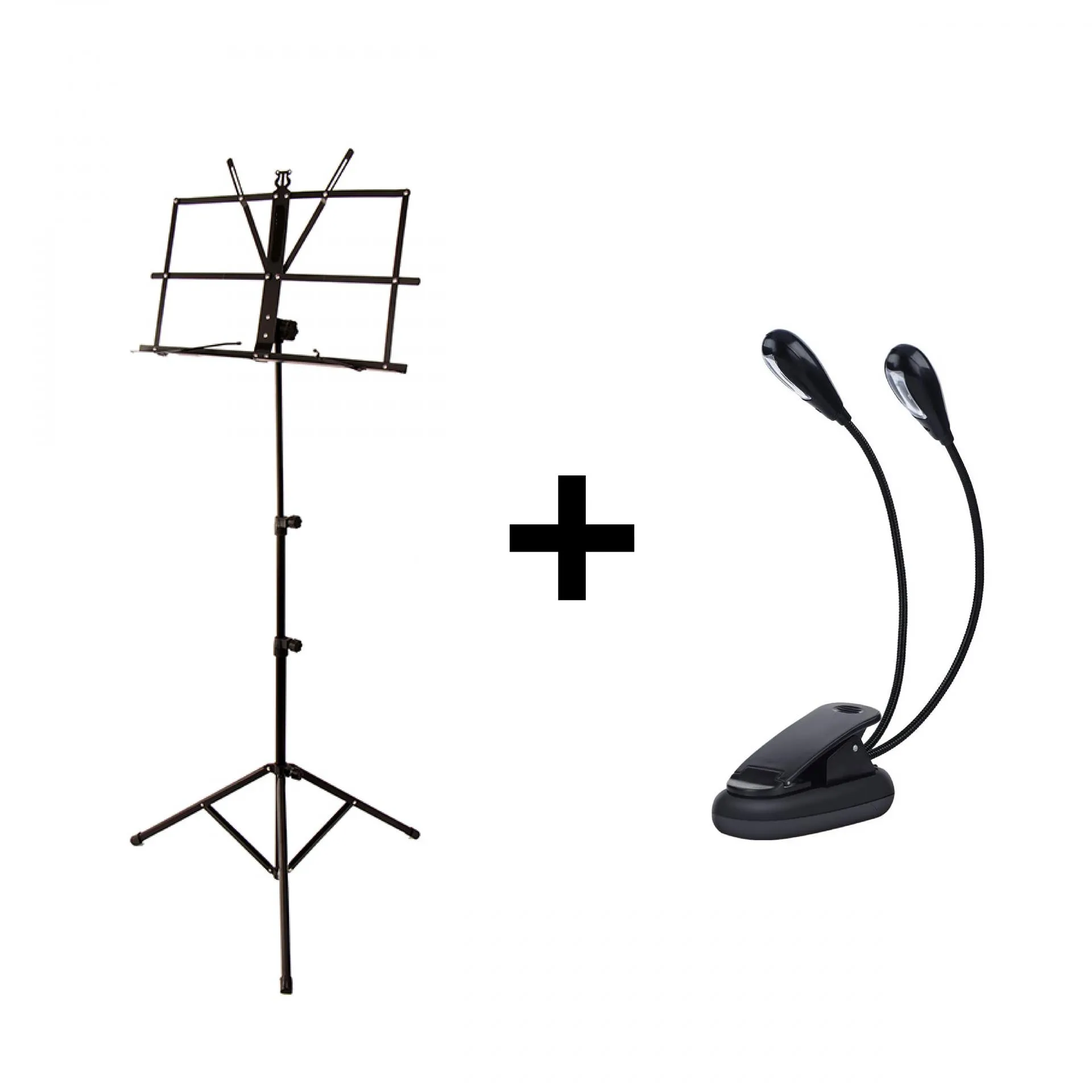 Music stand with lamp