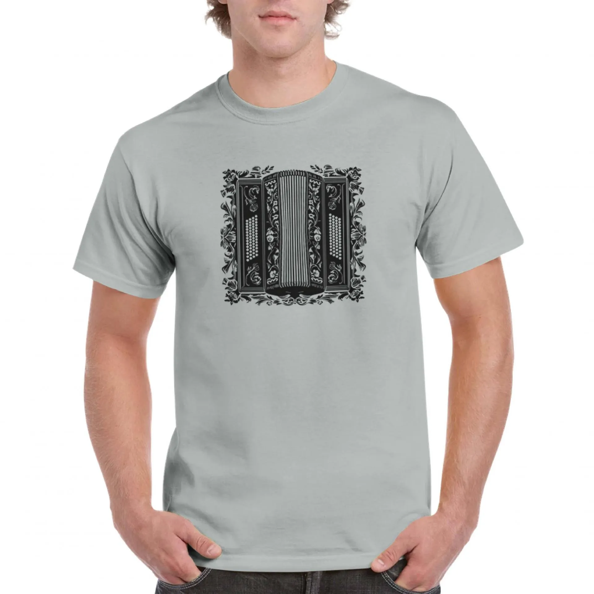 T-shirt with vintage accordion illustration